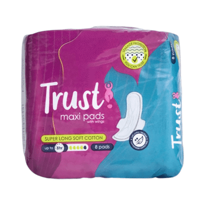 Trust Maxi Super Long Cotton Soft Sanitary Pad 4X8'S - Image 1