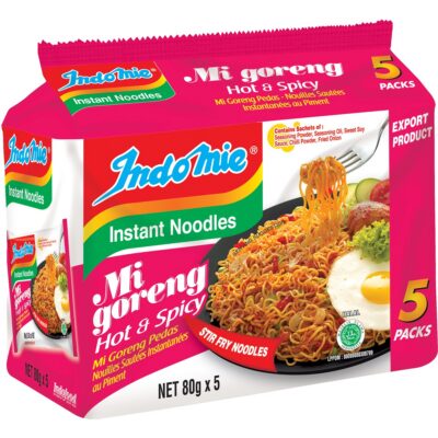 Indomie Instant Noodles Mi Goreng Hot & Spicy 80g packet of 5 - Image 1