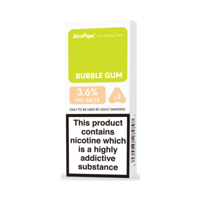 Airspops Pro Prefilled Pods 3.6% N/Salt Bubblegum 2 X 2Ml - Image 1
